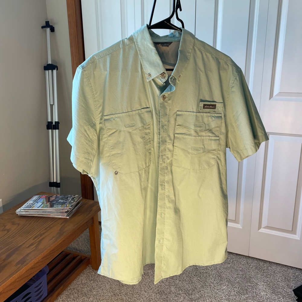 Eddie Bauer Vented Sport Shirt Sage Green